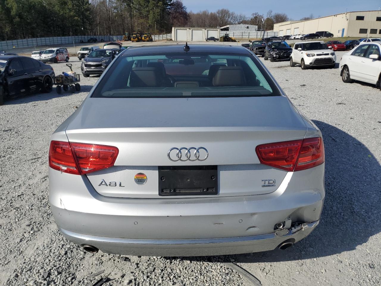 2014 Audi A8 VIN WAURMAFD8EN014277 Copart auction photo, side / front end damage thumbnail 6