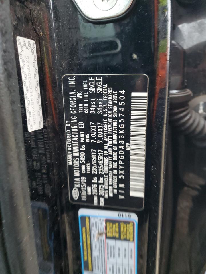 2019 KIA Sorento VIN 5XYPGDA33KG574504 Copart auction photo, vandalism / all over damage thumbnail 13