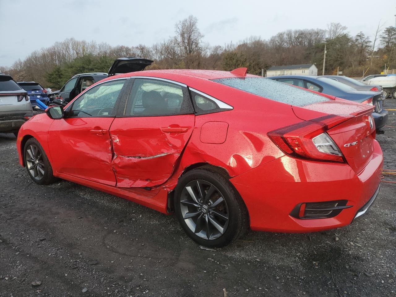 2020 Honda Civic VIN 2HGFC1F36LH682442 Copart auction photo, side damage thumbnail 2