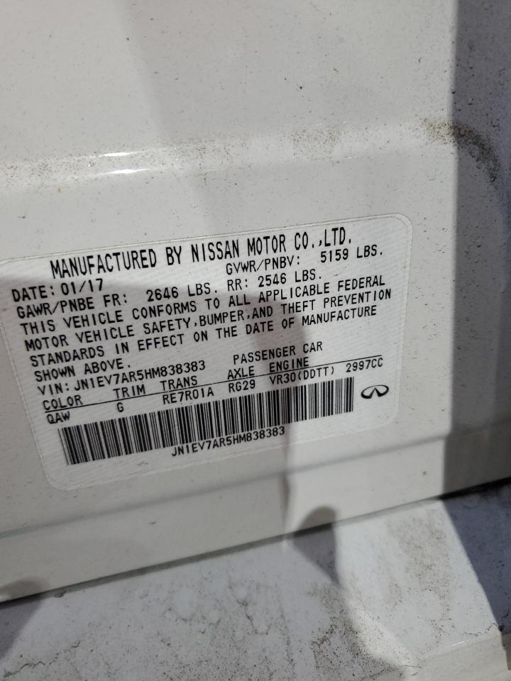 2017 Infiniti Q50 VIN JN1EV7AR5HM838383 Copart auction photo, front end damage thumbnail 13
