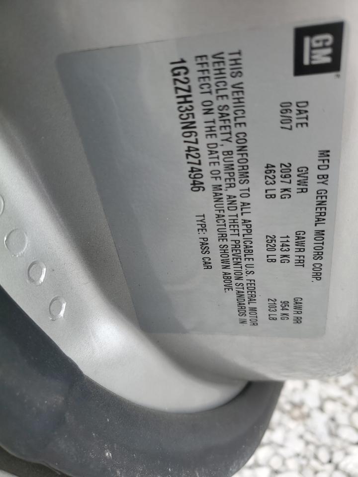2007 Pontiac G6 VIN 1G2ZH35N674274946 Copart auction photo, front end damage thumbnail 12