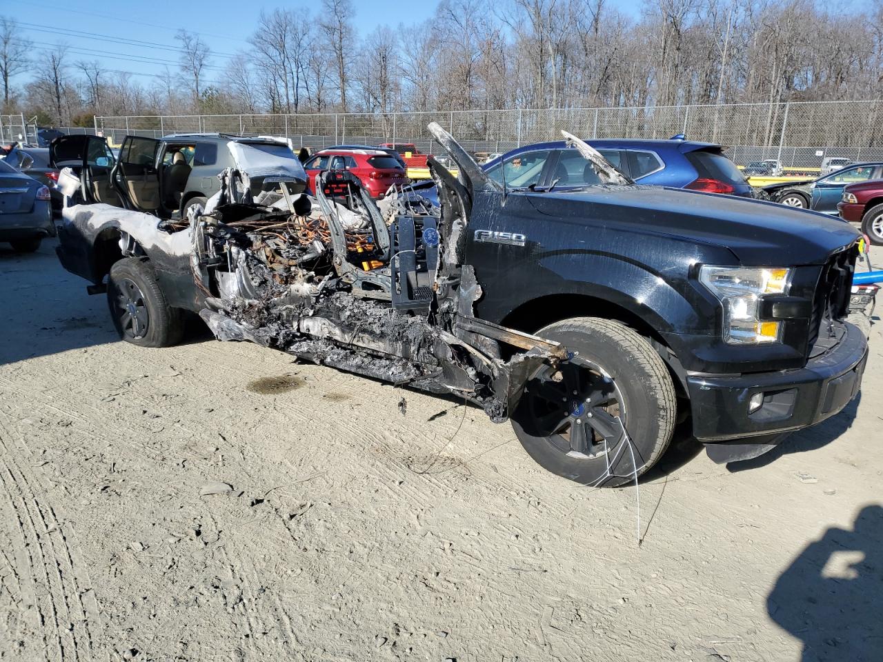 2016 Ford F-150 VIN 1FTEX1CP7GFD10363 Copart auction photo, burn damage thumbnail 4