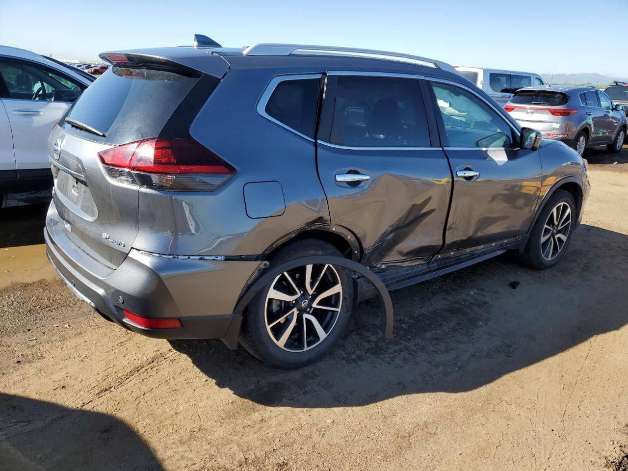 2019 Nissan Rogue VIN 5N1AT2MV5KC742775 Copart auction photo, side / rear end damage thumbnail 3