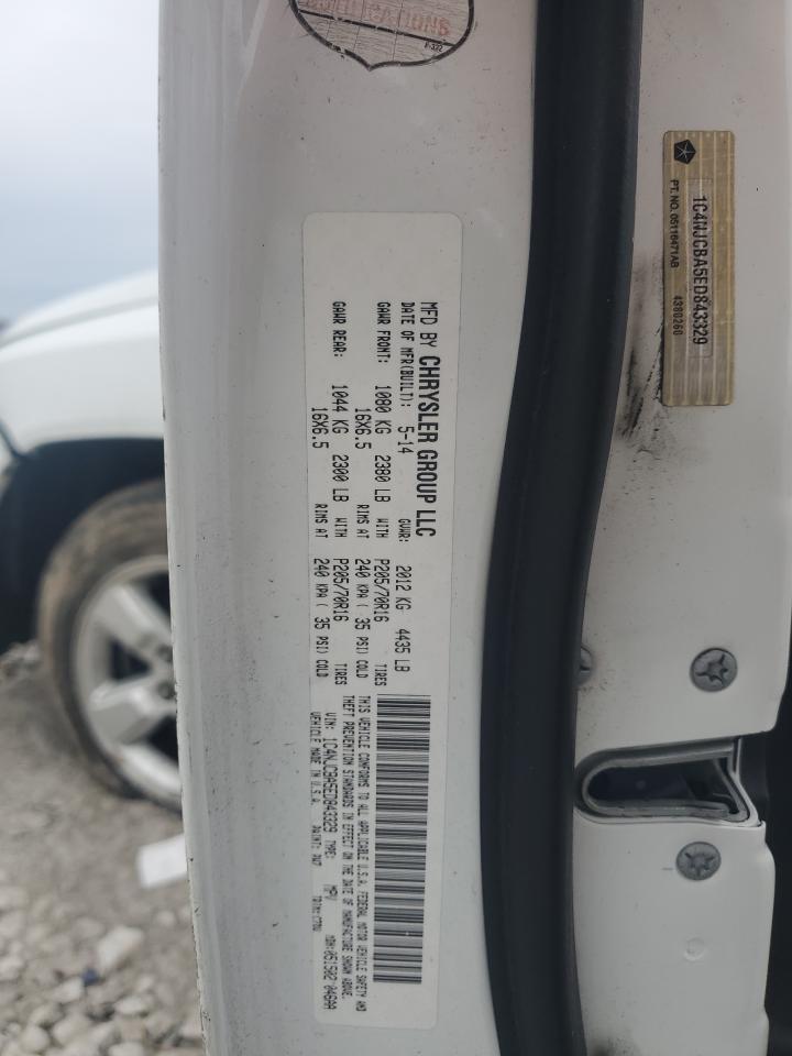 2014 Jeep Compass VIN 1C4NJCBA5ED843329 Copart auction photo, front end damage thumbnail 15