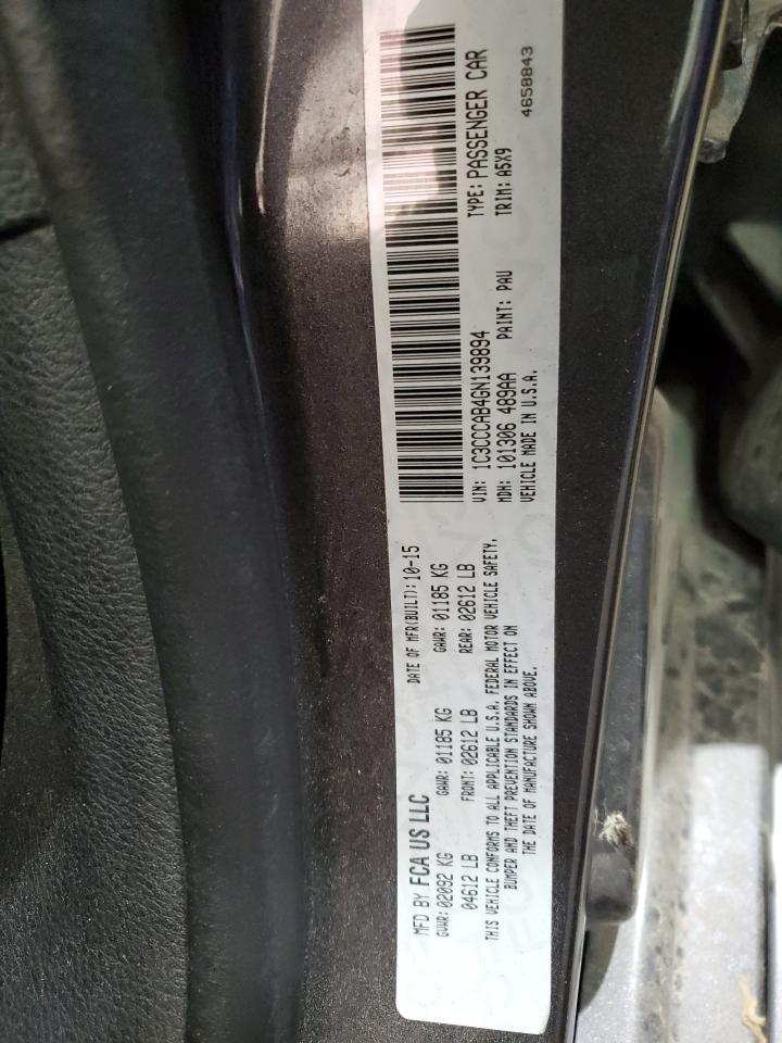 2016 Chrysler 200 VIN 1C3CCCAB4GN139894 Copart auction photo, front end / minor dent/scratches damage thumbnail 12