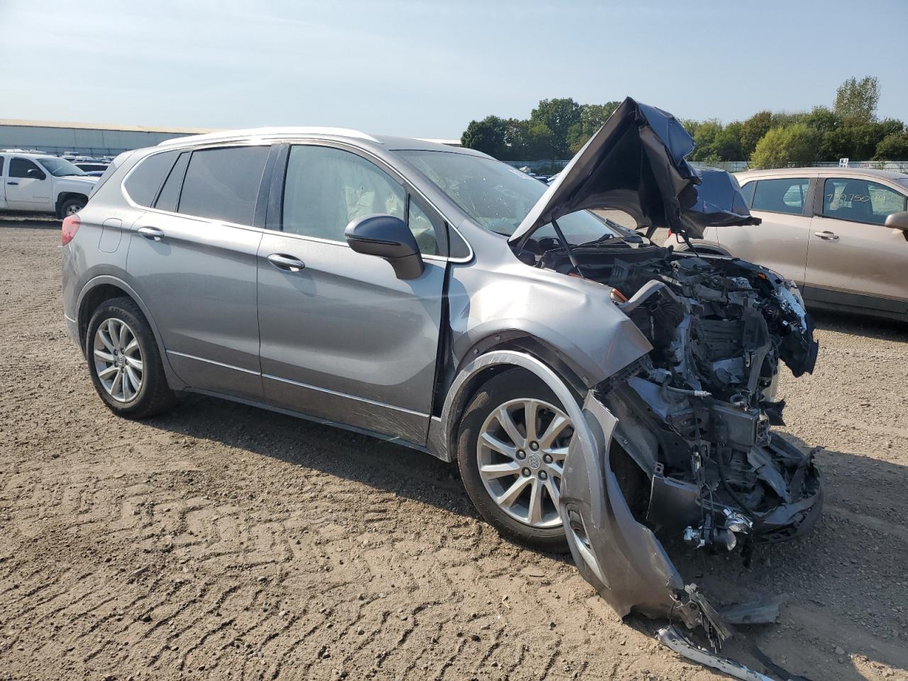2020 Buick Envision VIN LRBFX2SA4LD077568 Copart auction photo, front end / side damage thumbnail 4