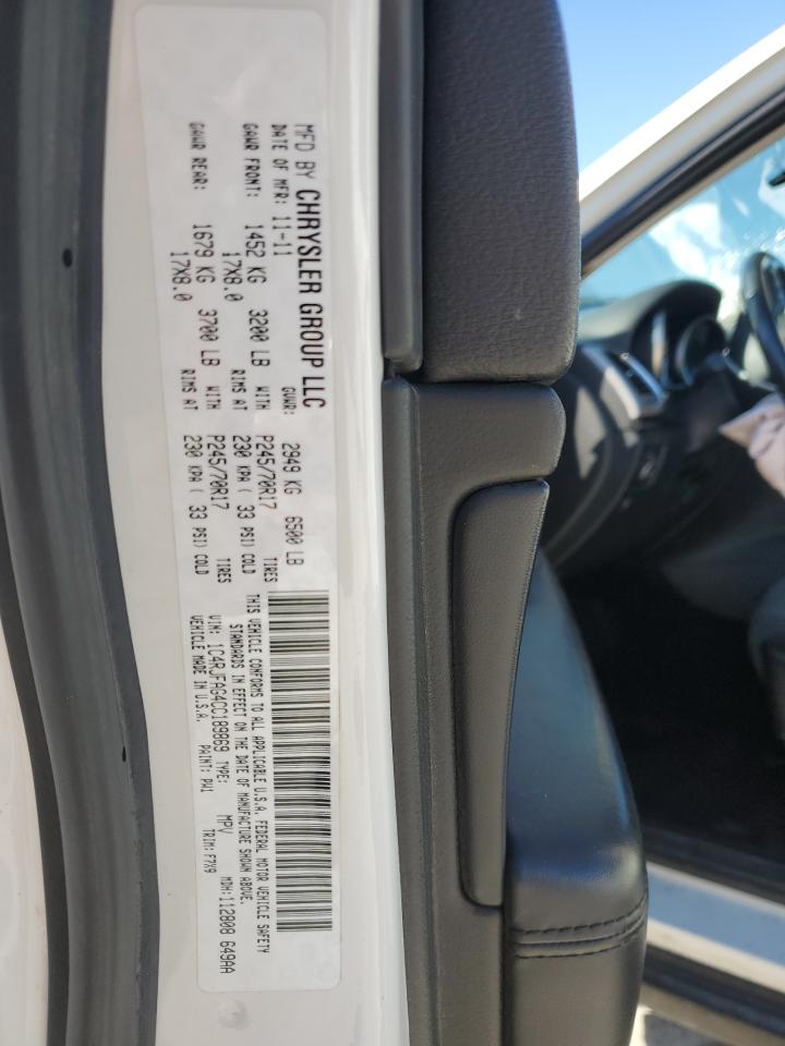 2012 Jeep Grand Cherokee VIN 1C4RJFAG4CC189869 Copart auction photo, front end damage thumbnail 15