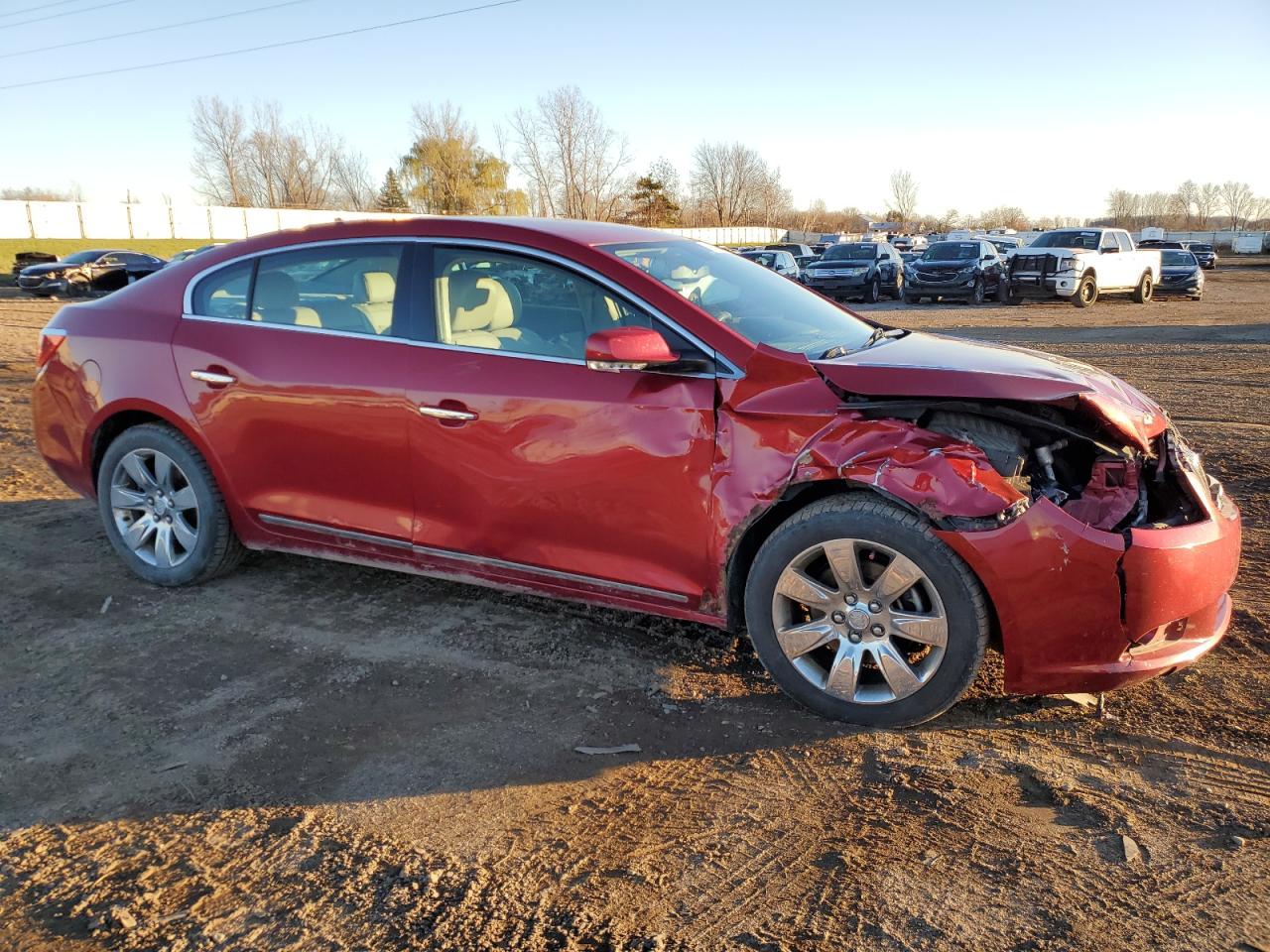 2013 Buick LaCrosse VIN 1G4GC5E36DF331573 Copart auction photo, front end / side damage thumbnail 4