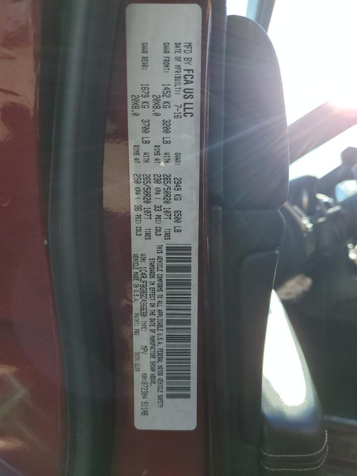 2016 Jeep Grand Cherokee VIN 1C4RJFBG8GC496630 Copart auction photo, front end damage thumbnail 13