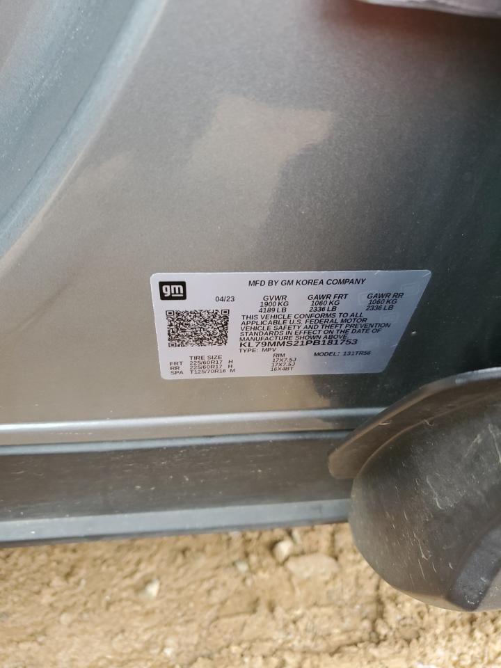 2023 Chevrolet TrailBlazer VIN KL79MMS21PB181753 Copart auction photo, side damage thumbnail 16