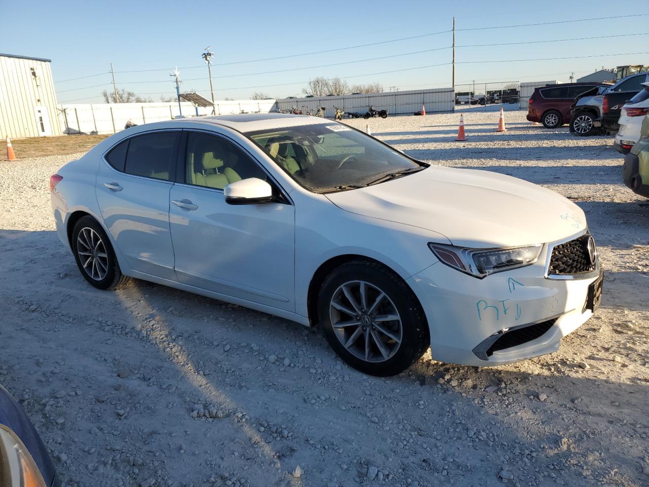 2018 Acura TLX VIN 19UUB1F59JA004887 Copart auction photo, side / front end damage thumbnail 4