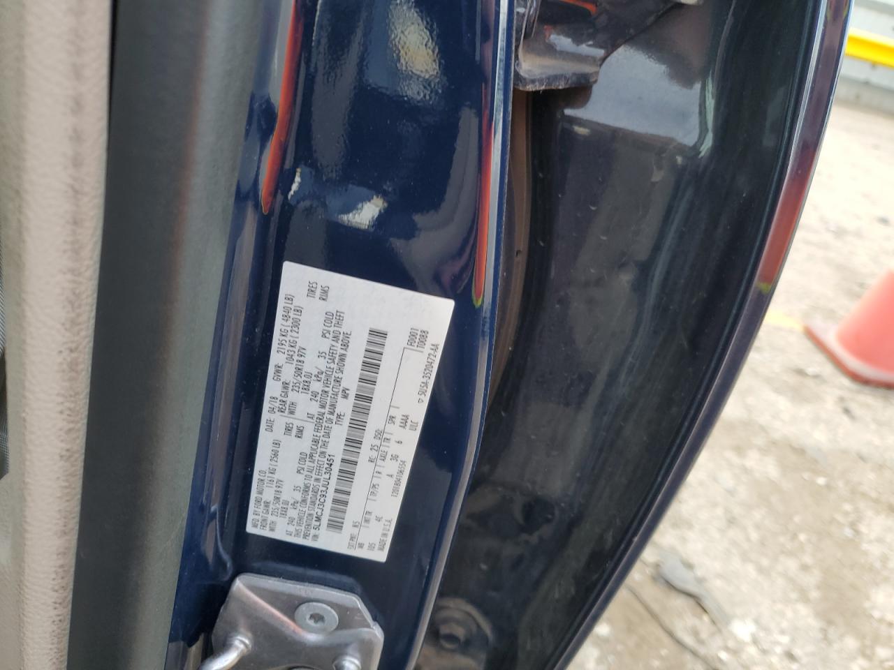 2018 Lincoln MKC VIN 5LMCJ3C93JUL30451 Copart auction photo, front end / minor dent/scratches damage thumbnail 14