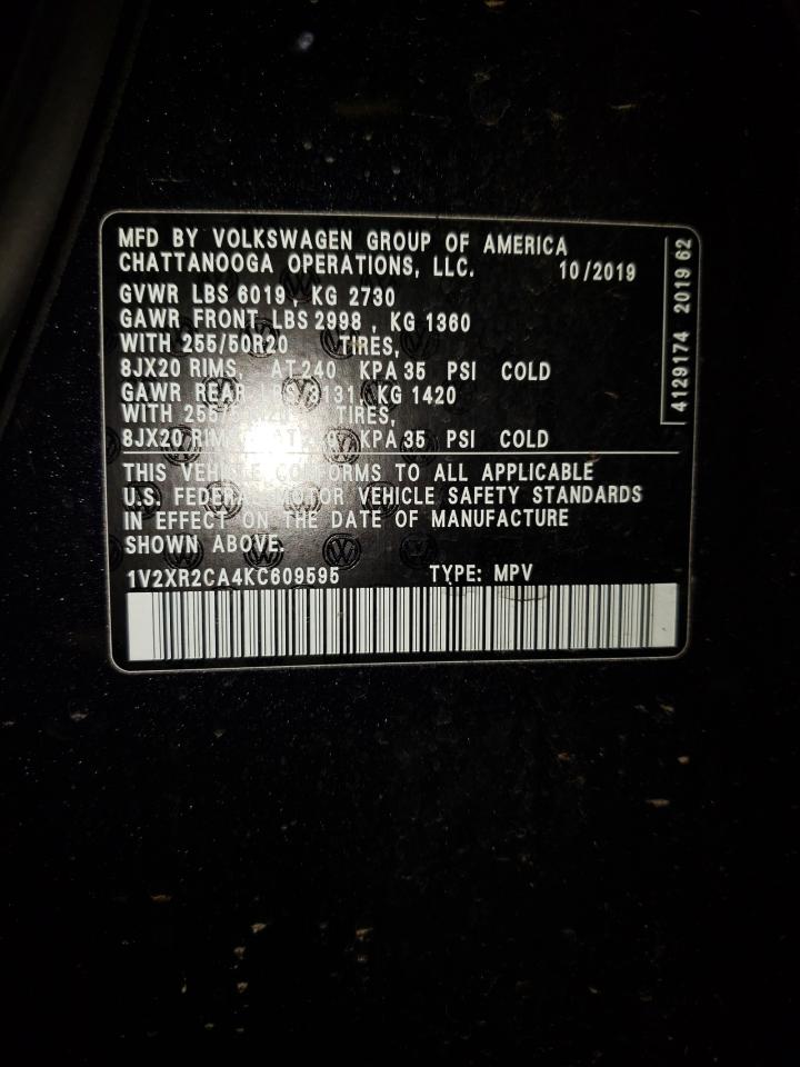 2019 Volkswagen Atlas VIN 1V2XR2CA4KC609595 Copart auction photo, front end damage thumbnail 15
