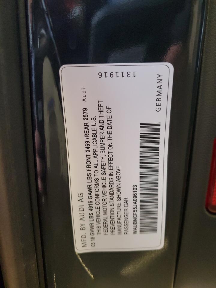 2018 Audi A5 VIN WAUBNCF55JA096103 Copart auction photo, side / minor dent/scratches damage thumbnail 12