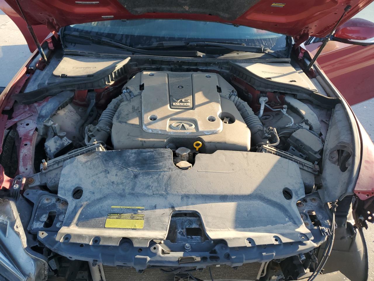 2014 Infiniti Q50 VIN JN1BV7AR5EM683087 Copart auction photo, front end / frame damage damage thumbnail 13
