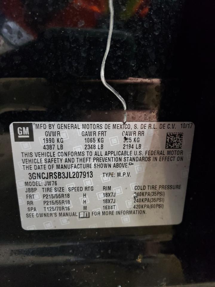 2018 Chevrolet Trax VIN 3GNCJRSB3JL207913 Copart auction photo, rear end damage thumbnail 14