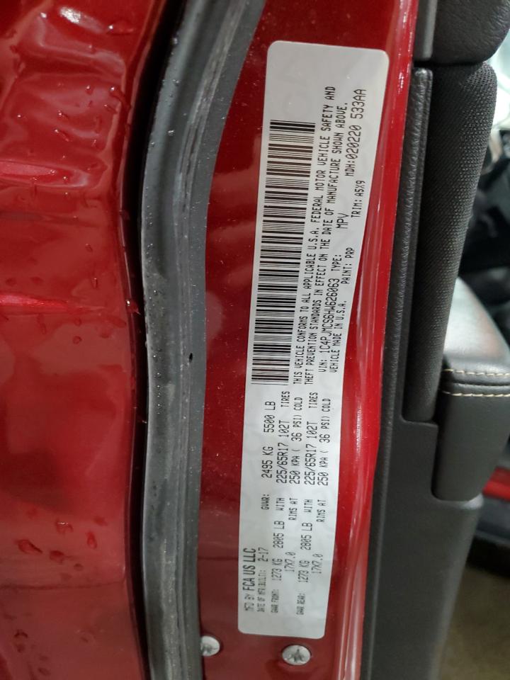 2017 Jeep Grand Cherokee VIN 1C4PJMCS6HW626063 Copart auction photo, rear end damage thumbnail 14