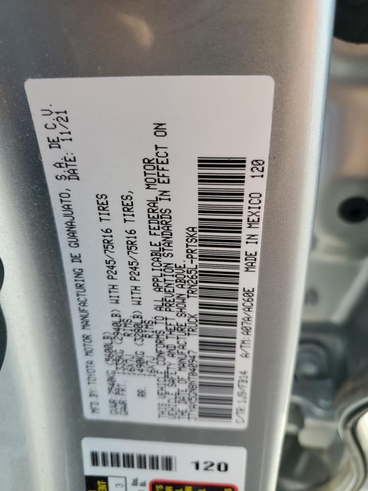 2022 Toyota Tacoma VIN 3TYAX5GN8NT040947 Copart auction photo, front end damage thumbnail 12
