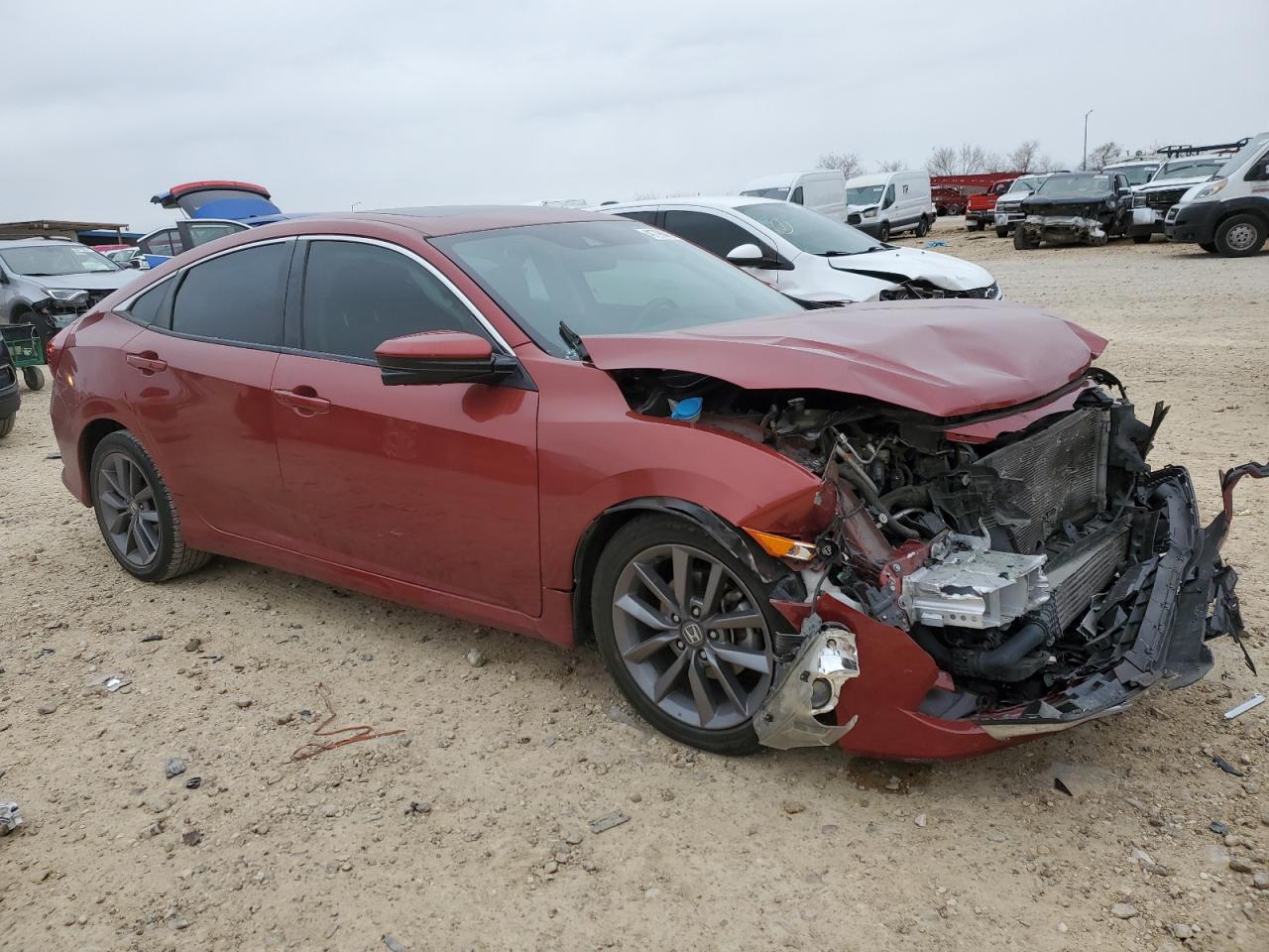 2019 Honda Civic VIN 19XFC1F3XKE019111 Copart auction photo, front end / minor dent/scratches damage thumbnail 4