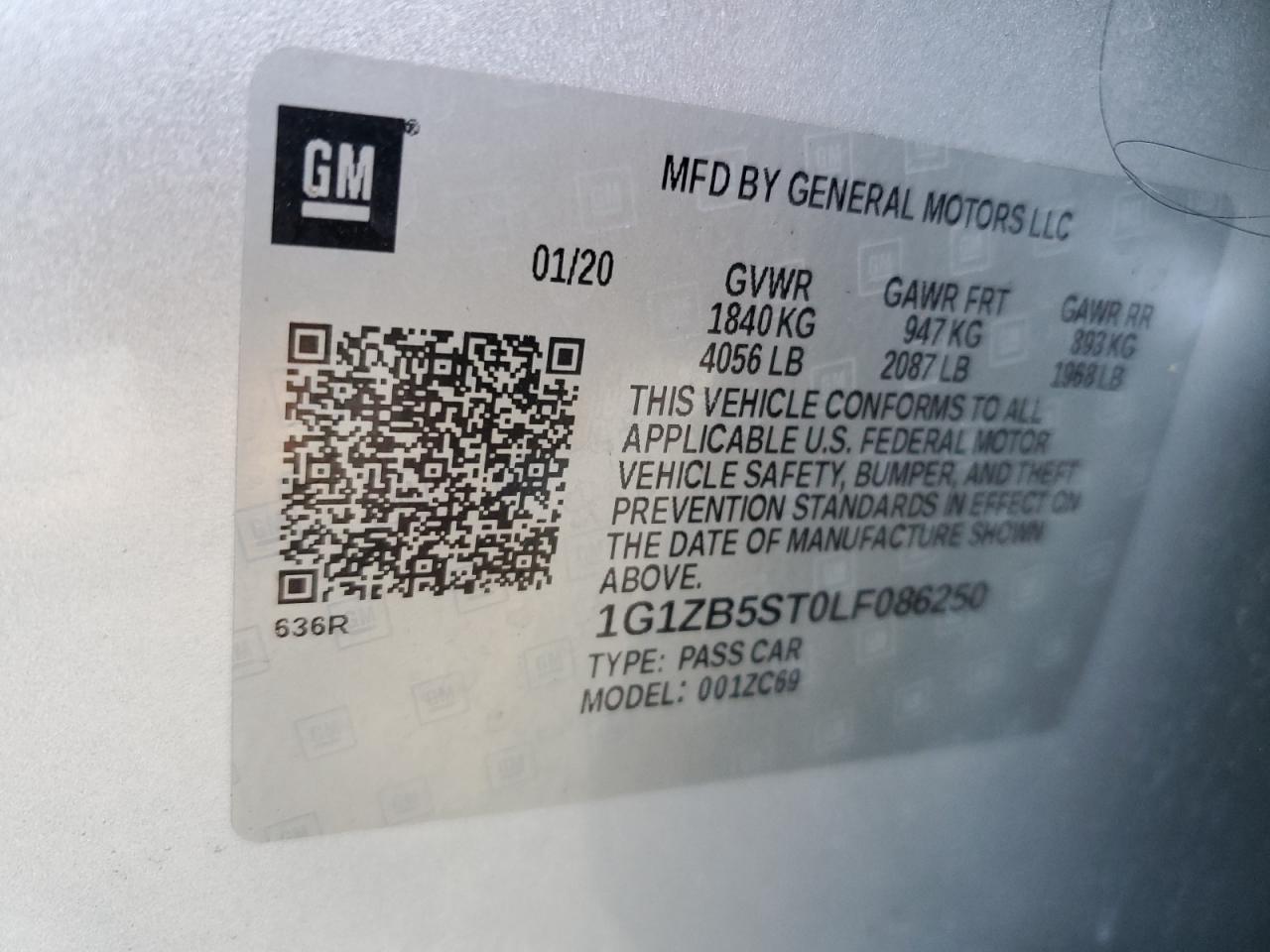 2020 Chevrolet Malibu VIN 1G1ZB5ST0LF086250 Copart auction photo, front end damage thumbnail 13