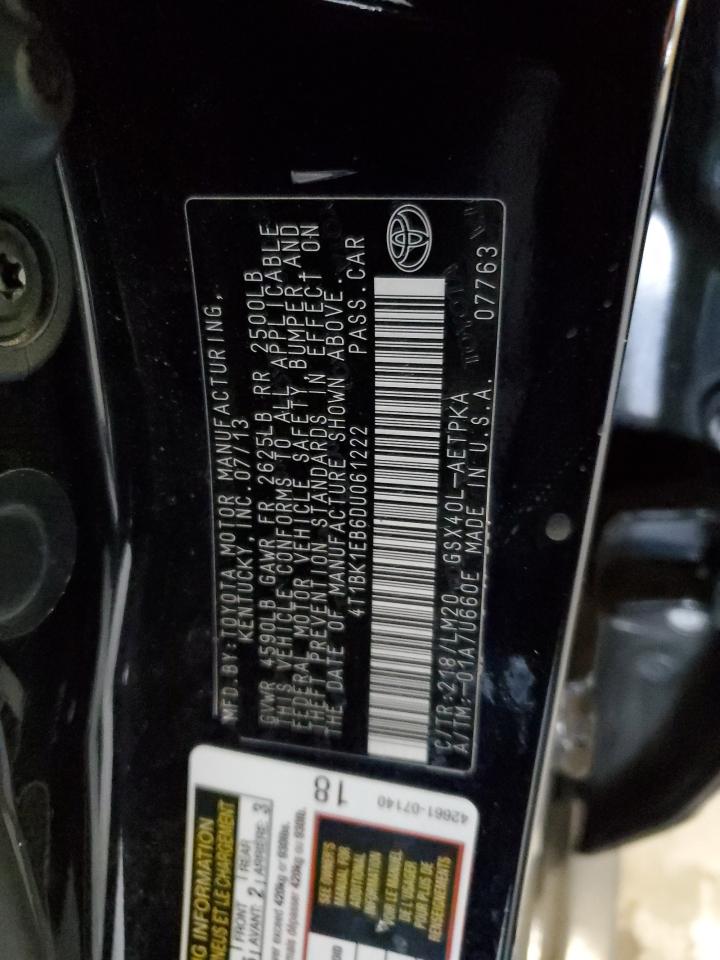2013 Toyota Avalon VIN 4T1BK1EB6DU061222 Copart auction photo, all over damage thumbnail 12