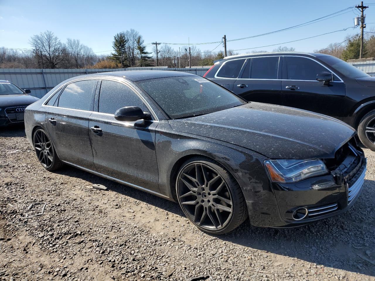 2014 Audi A8 VIN WAUR2AFDXEN005361 Copart auction photo, front end damage thumbnail 4