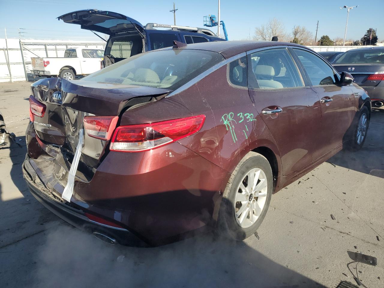 2018 KIA Optima VIN 5XXGT4L31JG248874 Copart auction photo, rear end damage thumbnail 3
