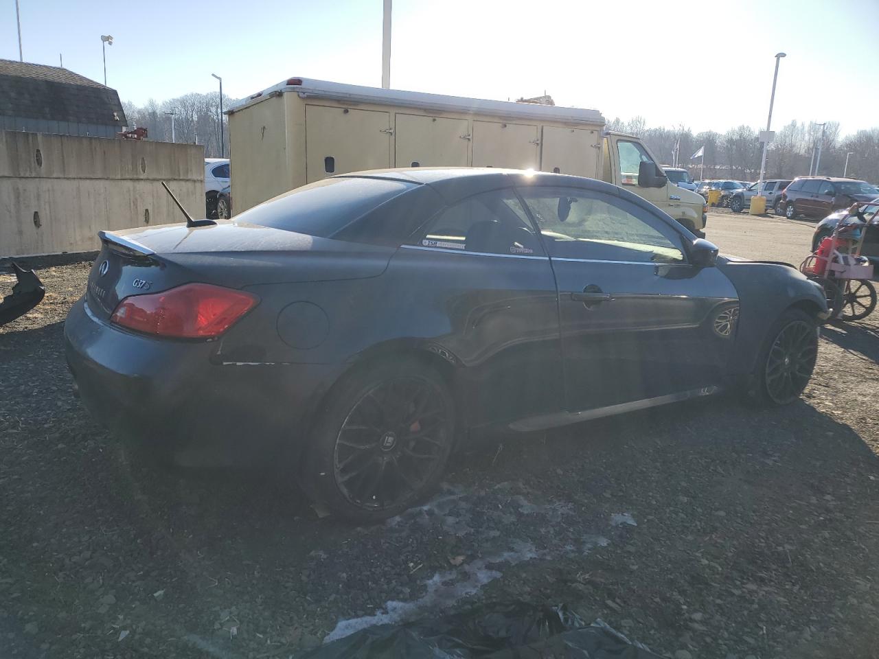 2012 Infiniti G VIN JN1CV6FE8CM200094 Copart auction photo, front end / side damage thumbnail 3