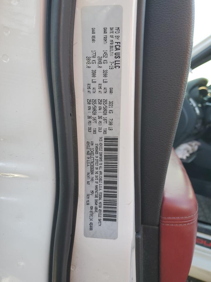 2019 Dodge Durango VIN 1C4SDJCT7KC836804 Copart auction photo, front end / minor dent/scratches damage thumbnail 13