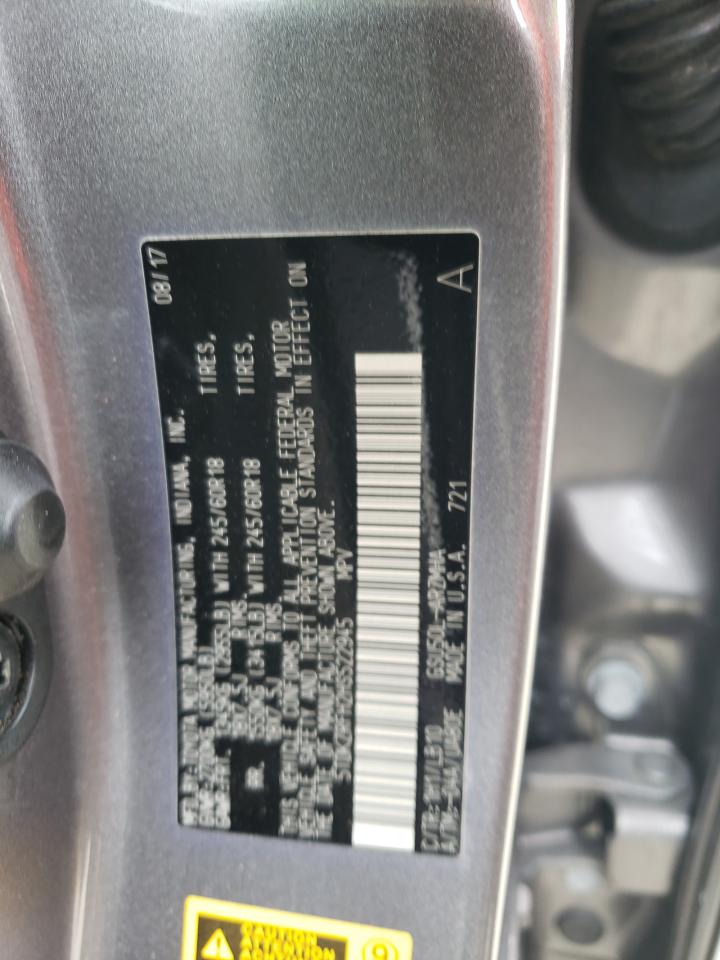2017 Toyota Highlander VIN 5TDKZRFH2HS522945 Copart auction photo, front end / minor dent/scratches damage thumbnail 14