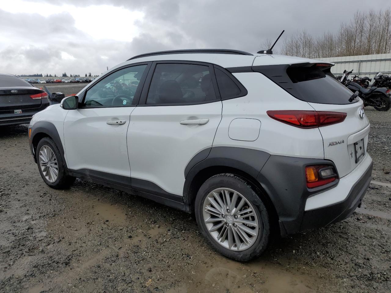 2020 Hyundai Kona VIN KM8K2CAA1LU591637 Copart auction photo, rear end / side damage thumbnail 2