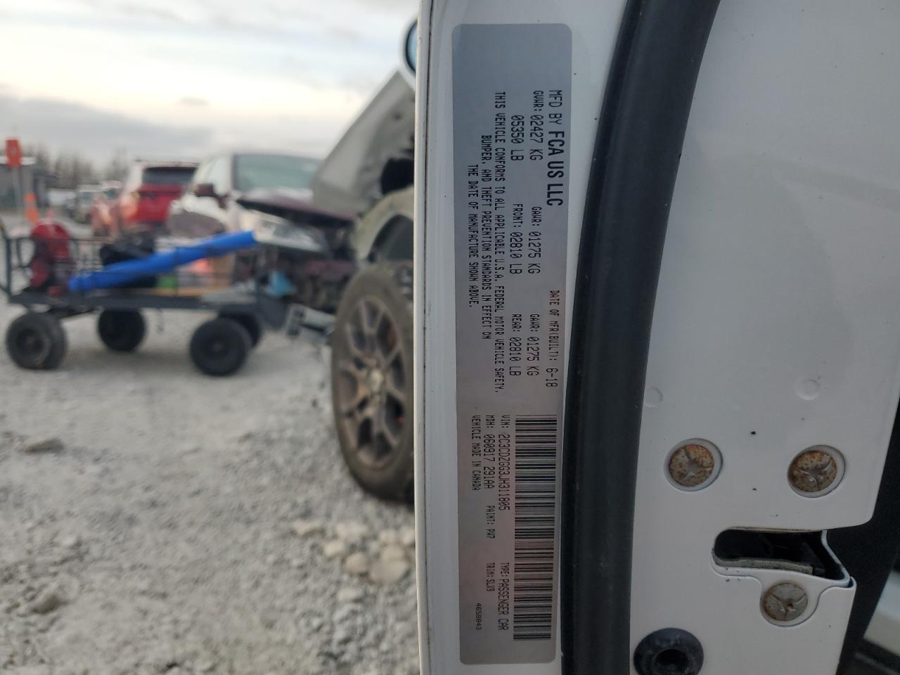 2018 Dodge Challenger VIN 2C3CDZGG3JH311805 Copart auction photo, front end / side damage thumbnail 12