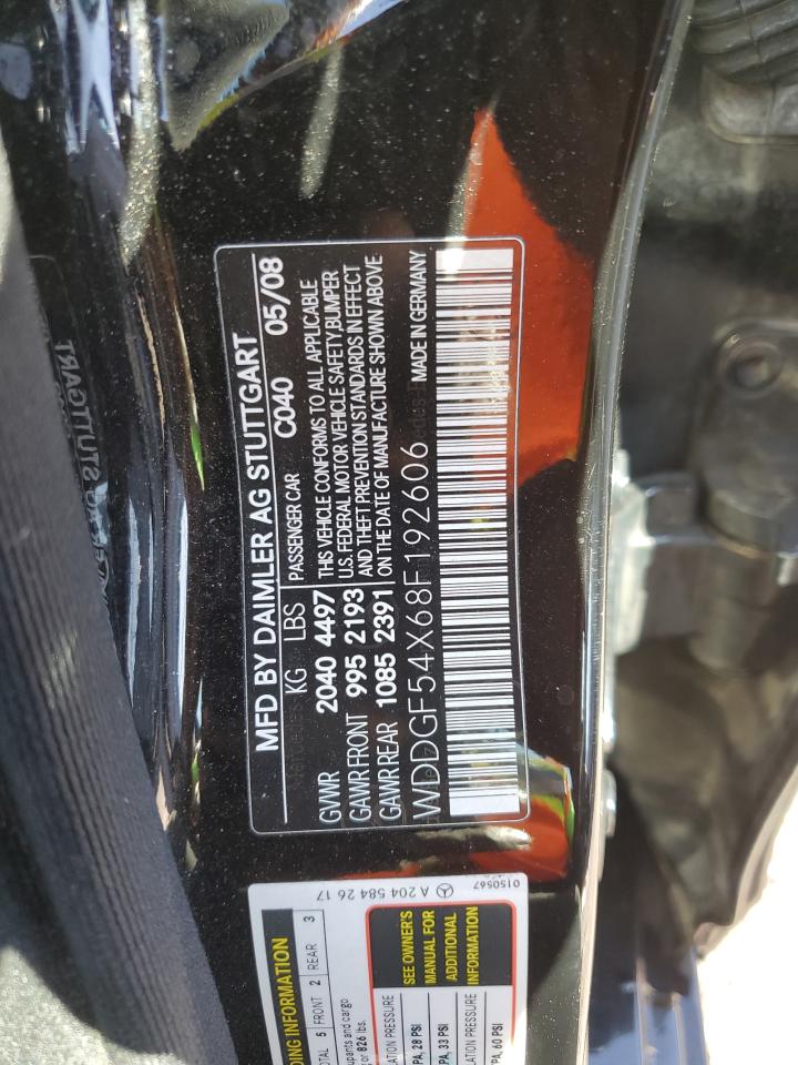 2008 Mercedes-Benz C-klasse VIN WDDGF54X68F192606 Copart auction photo, rear end damage thumbnail 12