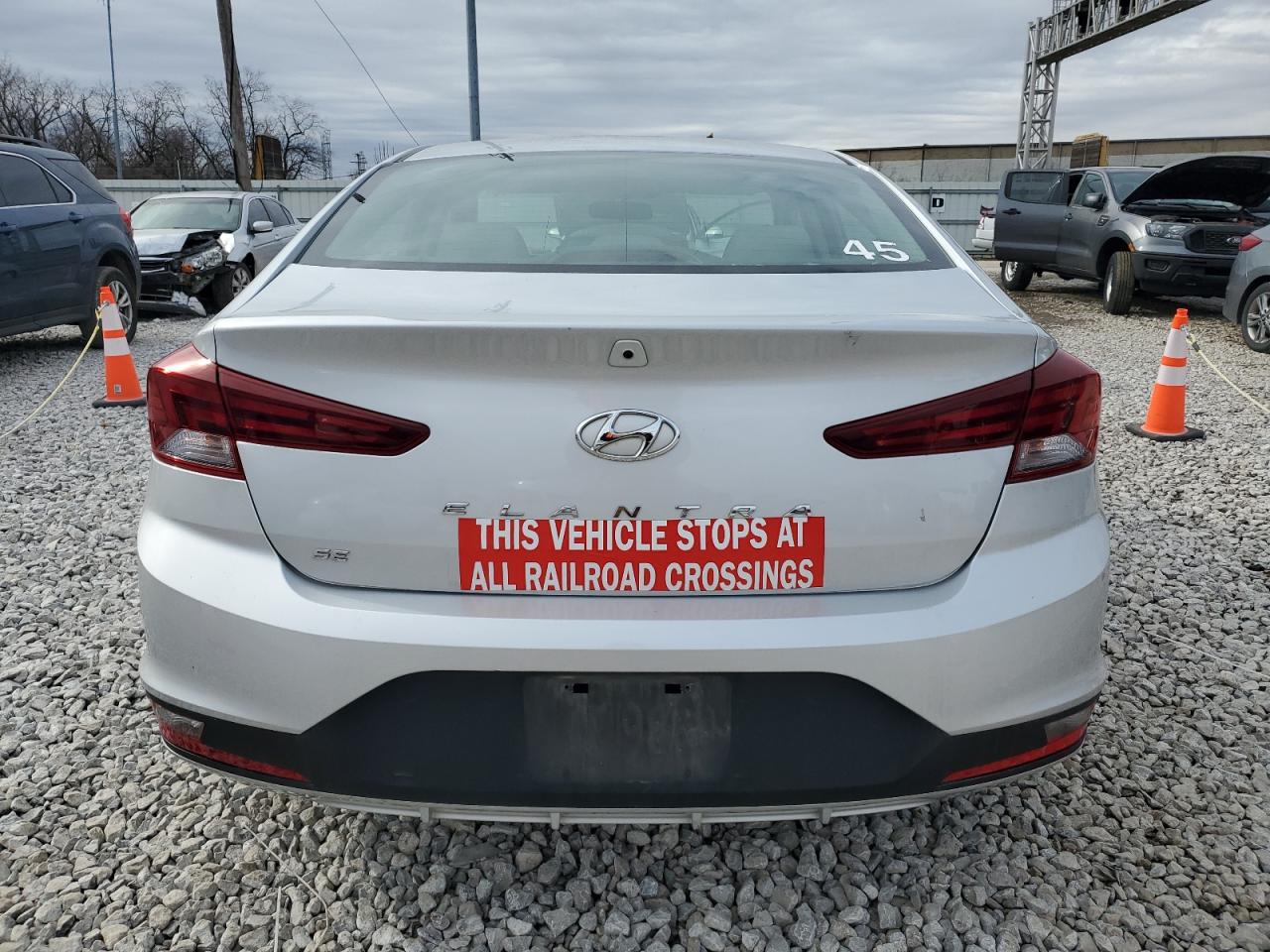 2019 Hyundai Elantra VIN KMHD74LF2KU796584 Copart auction photo, stripped / front end damage thumbnail 6
