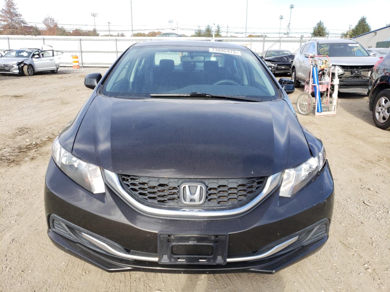 2013 Honda Civic VIN 2HGFB2F69DH550246 Copart auction photo, side / front end damage thumbnail 5