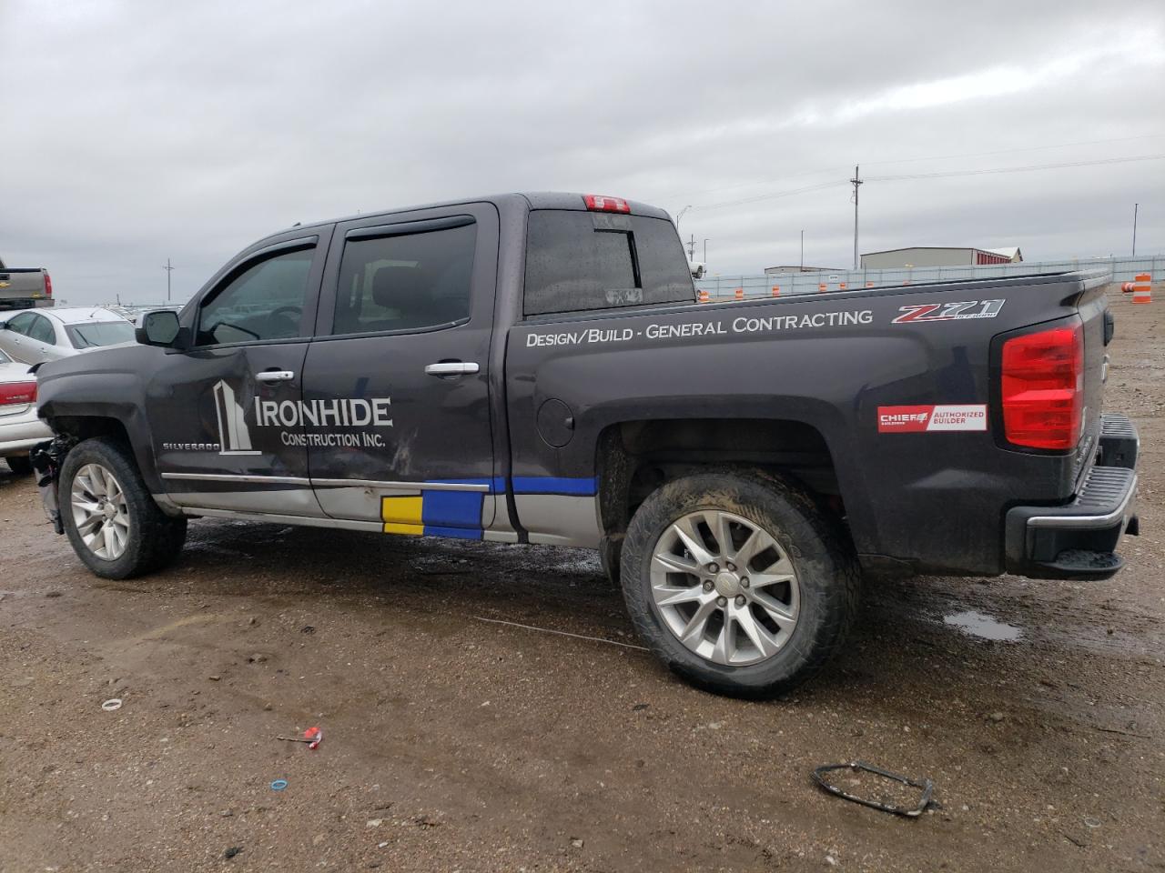 2014 Chevrolet Silverado VIN 3GCUKSEC7EG415409 Copart auction photo, front end / side damage thumbnail 2