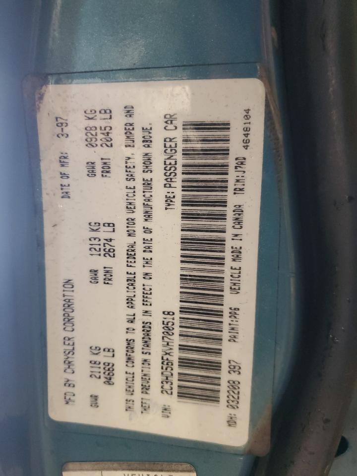 1997 Chrysler Concorde VIN 2C3HD56FXVH700518 Copart auction photo, rear end damage thumbnail 12