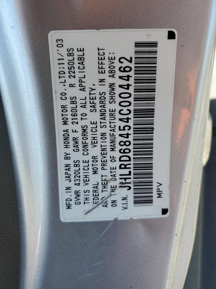 2004 Honda CR-V VIN JHLRD68454C004462 Copart auction photo, front end damage thumbnail 15