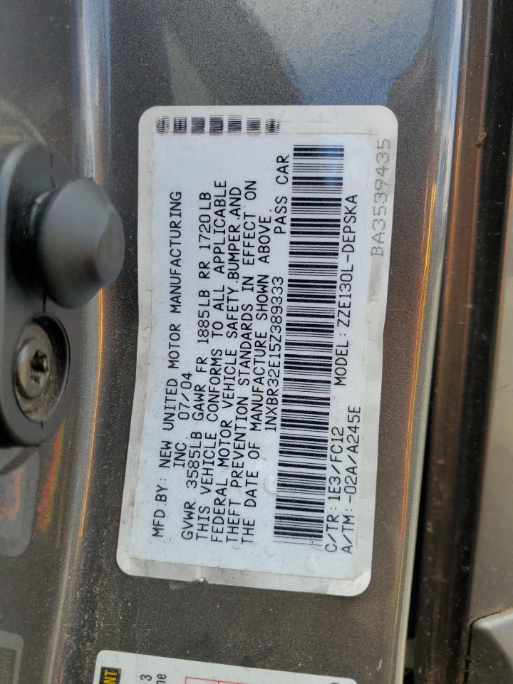 2005 Toyota Corolla VIN 1NXBR32E15Z389333 Copart auction photo, mechanical / all over damage thumbnail 12