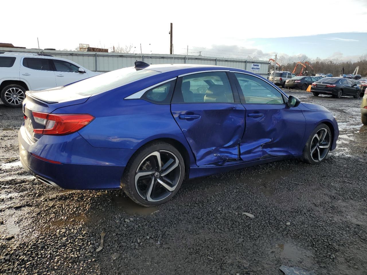 2022 Honda Accord VIN 1HGCV1F31NA083740 Copart auction photo, side / rear end damage thumbnail 3
