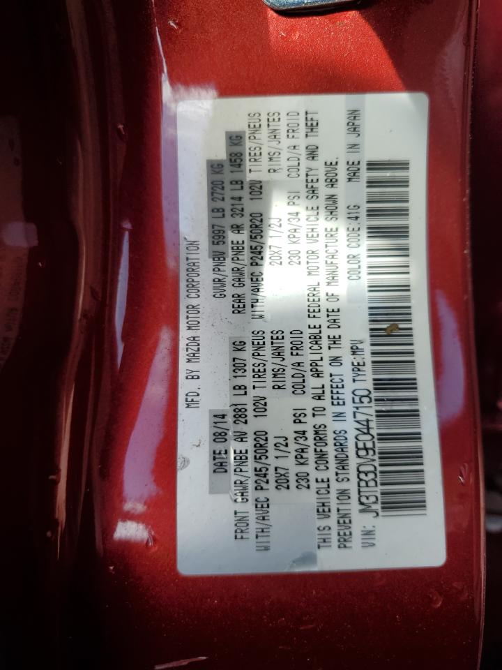 2014 Mazda CX-9 VIN JM3TB3DV9E0447150 Copart auction photo, all over damage thumbnail 13