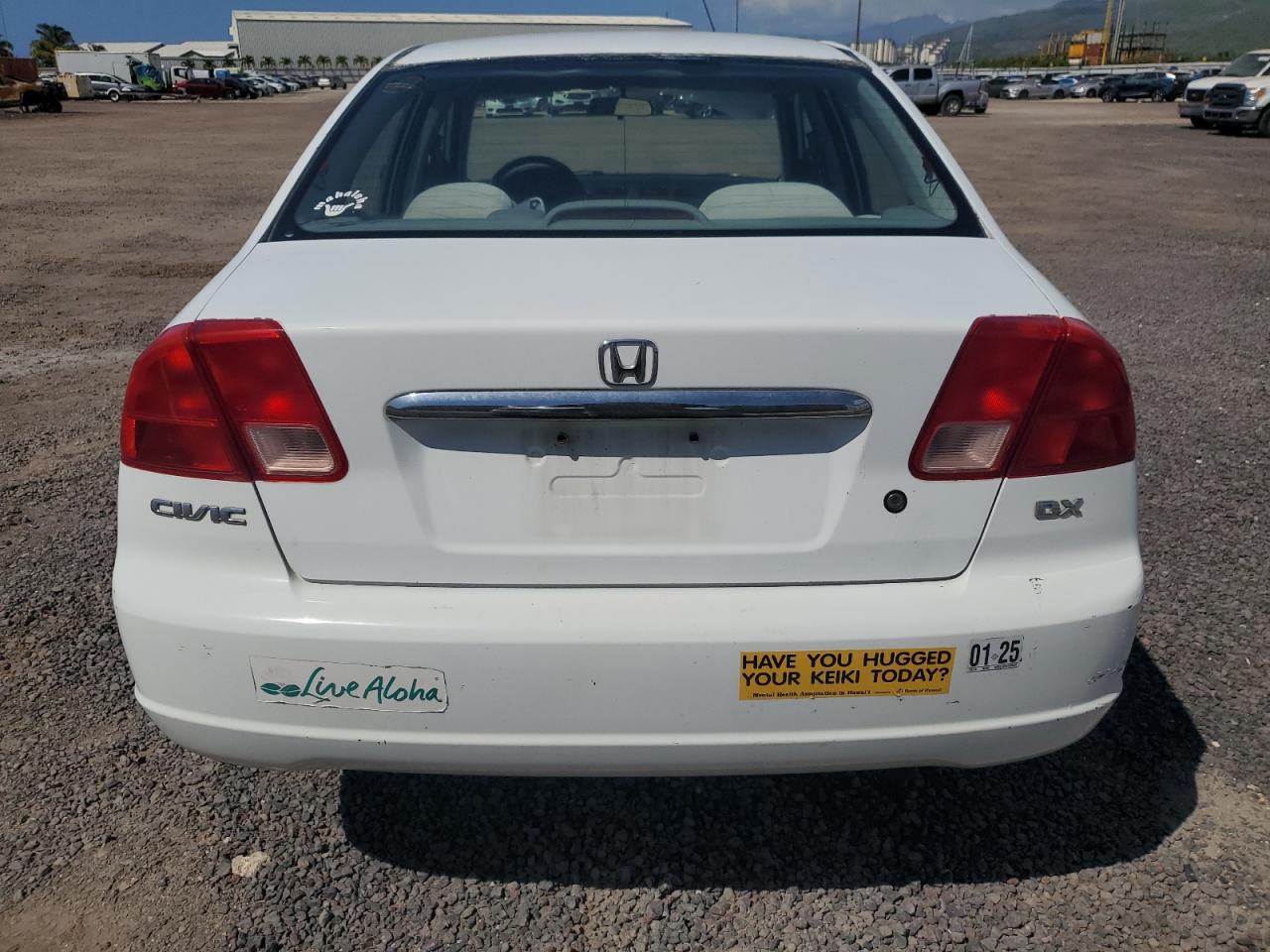 2001 Honda Civic VIN 2HGES16291H533834 Copart auction photo, normal wear damage thumbnail 6