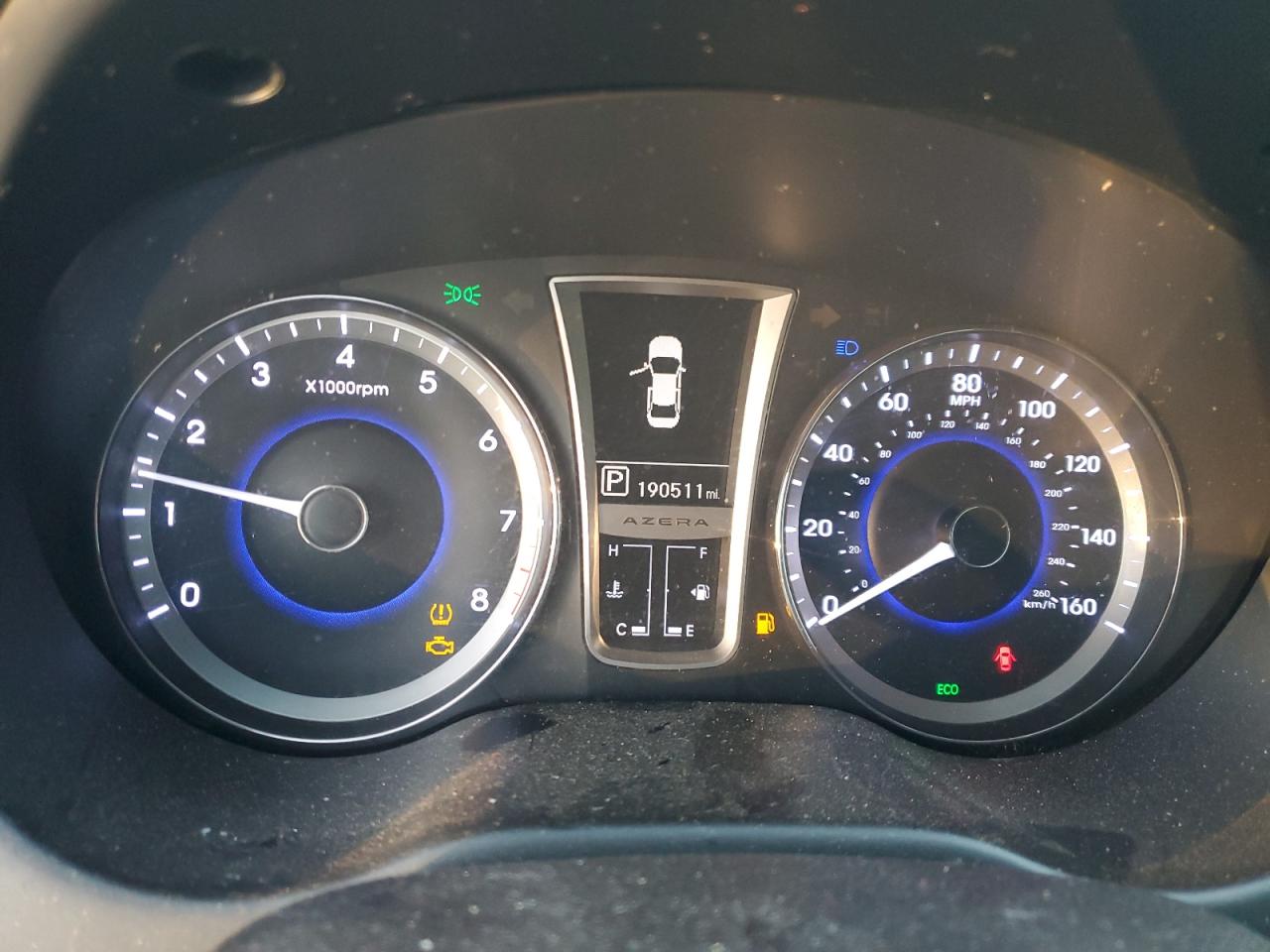 2013 Hyundai Azera VIN KMHFG4JG8DA227134 Copart auction photo, front end damage thumbnail 9