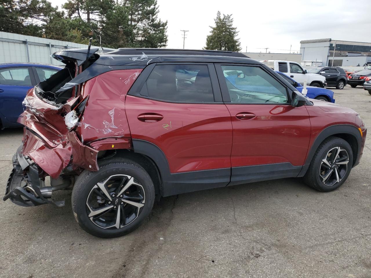 2022 Chevrolet TrailBlazer VIN KL79MTSL5NB083504 Copart auction photo, rear end damage thumbnail 3