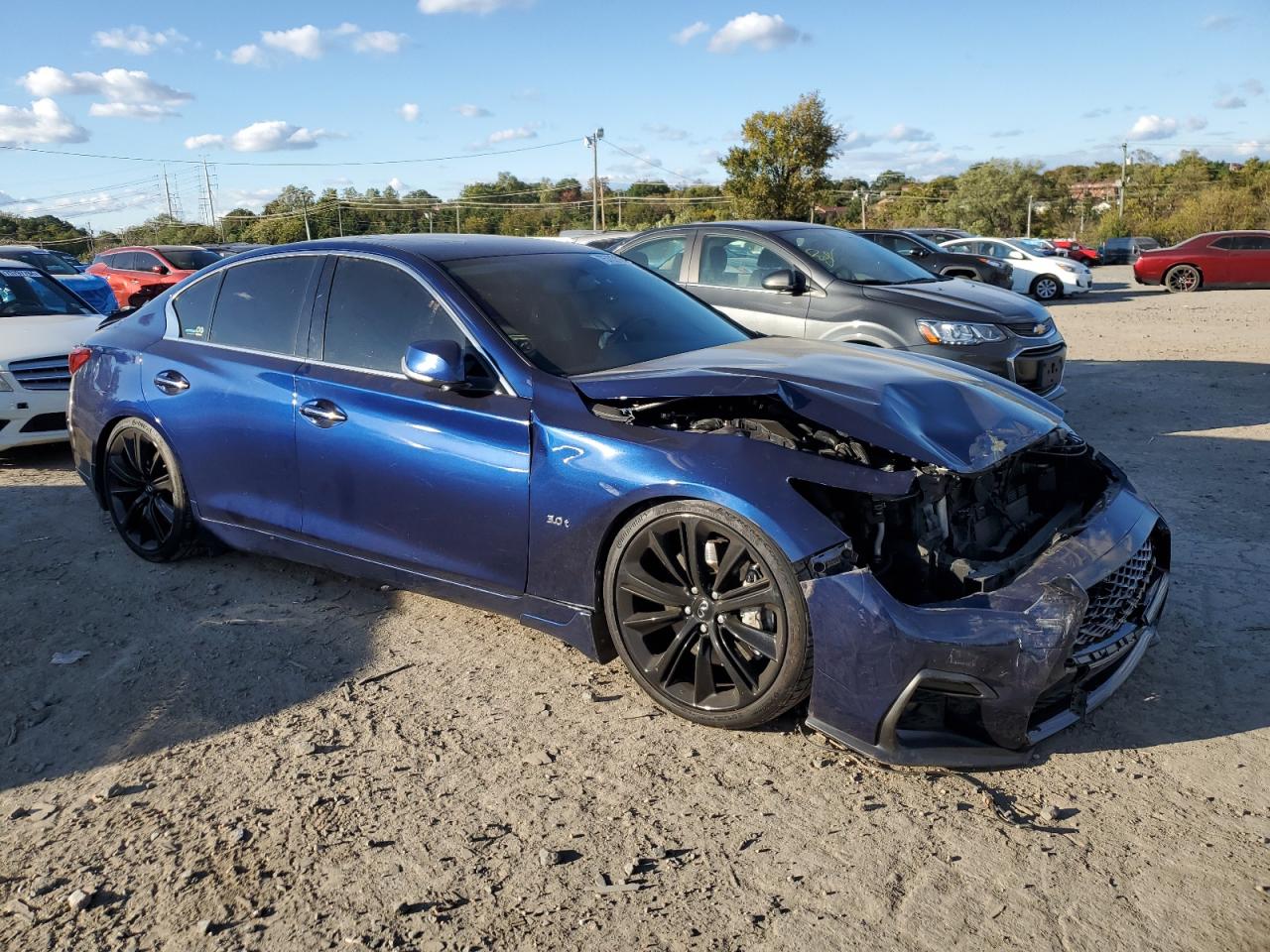 2018 Infiniti Q50 VIN JN1EV7AR9JM444634 Copart auction photo, front end / minor dent/scratches damage thumbnail 4