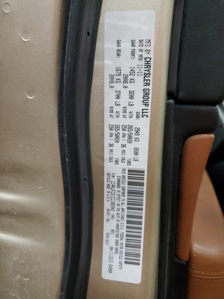 2012 Jeep Grand Cherokee VIN 1C4RJFCG1CC189342 Copart auction photo, front end damage thumbnail 15