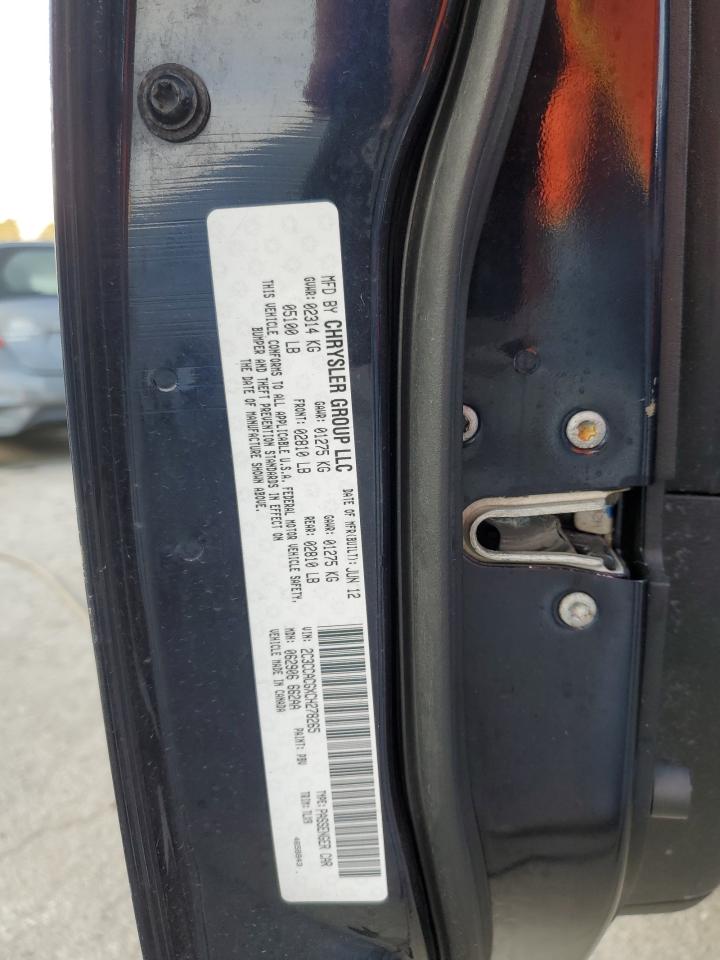 2012 Chrysler 300 VIN 2C3CCACGXCH278265 Copart auction photo, rear end damage thumbnail 12