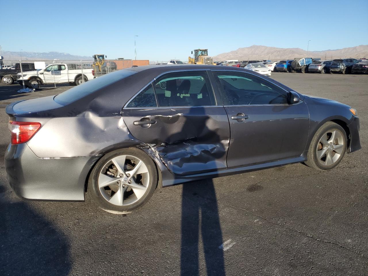 2014 Toyota Camry VIN 4T1BF1FK3EU744709 Copart auction photo, side / rear end damage thumbnail 3