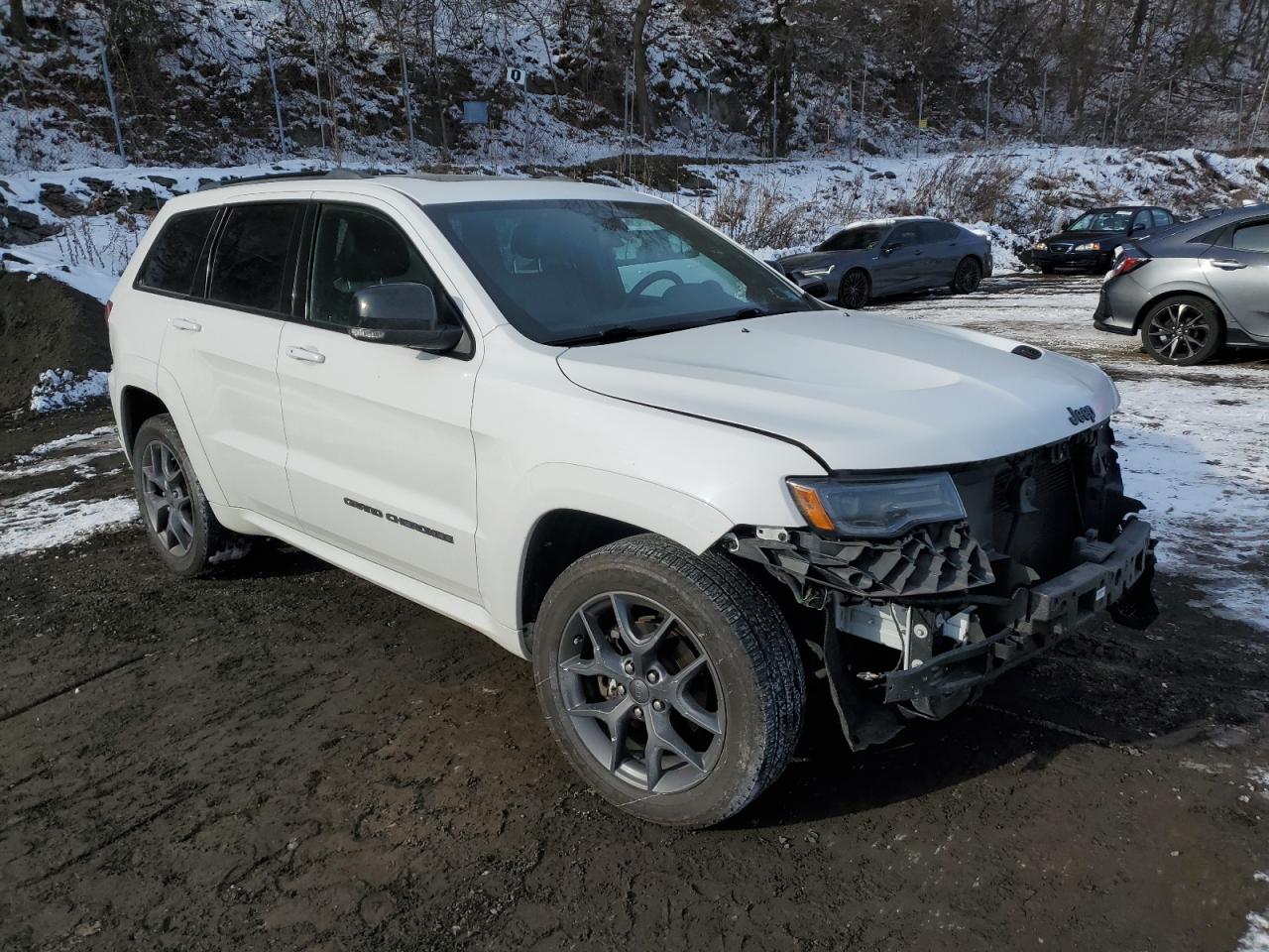 2019 Jeep Grand Cherokee VIN 1C4RJFBG4KC807799 Copart auction photo, front end / side damage thumbnail 4