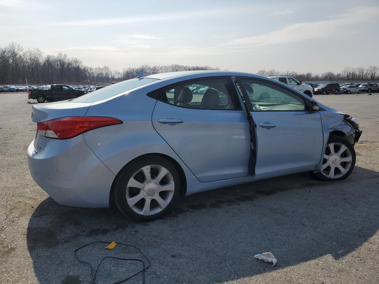 2011 Hyundai Elantra VIN KMHDH4AE6BU158197 Copart auction photo, front end / side damage thumbnail 3